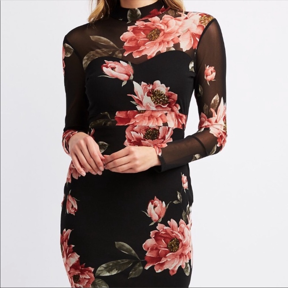Charlotte Russe Mesh sleeve and waistline dress!